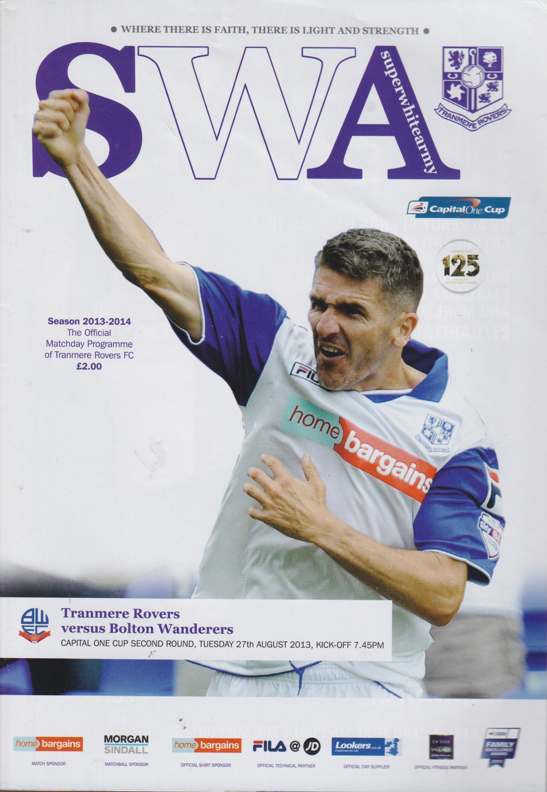 Tranmere Rovers v Bolton Wanderers match programme